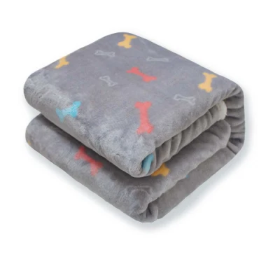 Couverture chaude et moelleuse Durable pour lits/canapé/canapé/chenil/transporteur, couverture grise pour animaux de compagnie